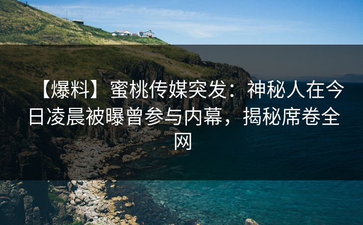 【爆料】蜜桃传媒突发：神秘人在今日凌晨被曝曾参与内幕，揭秘席卷全网
